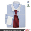 2016 mens slim fit white collar with white french cuff dress shirt
